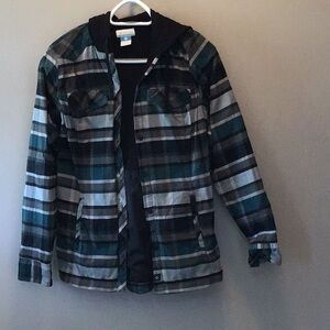 Columbia Plaid Button Down Shirt - Green and Black